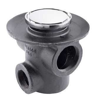 Coladera tres bocas con rejilla redonda inox MOD. 125INOX