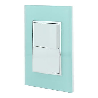 Apagador doble sencillo y de escalera carcasa de acrílico aqua 4551