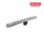 Coladera alargada de 90 cm perfil de latón con charola de acero inoxidable MOD.