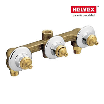 ENSAMBLE TRIPLE DE EMPOTRAR PARA REGADERA Y TINA VALVEX DE COMPRESION MOD. E-40