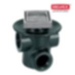 COLADERA DE TRES BOCAS DESAGUE DE CONTORNO CUADRADA PARA INSERTO CERAMICO M MOD.