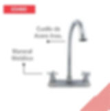 MEZCLADORA DE COCINA INDUS CUELLO ALTO SATÍN PULIDO 03460