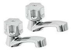 Juego 2 llaves para lavabo, ABS, manerales hexagonal, Basic MOD. 49308