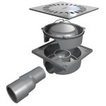 Coladera compacta rejilla de acero inoxidable 15 cm MOD. CL15INOX