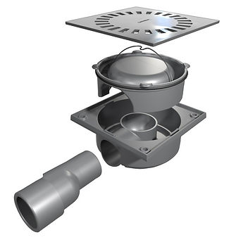 Coladera compacta rejilla de acero inoxidable 15 cm MOD. CL15INOX