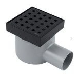 Coladera cuadrada rejilla perforada negra MOD. CCRPINOX.37