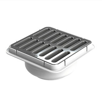 Coladera universal con rejilla cuadrada de plástico cromado MOD. 180