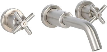 Mezcladora de taladros separados a muro para lavabo INOX MOD. 9709INOX