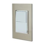 Apagador doble sencillo  carcasa de acrílico Champagne 4560