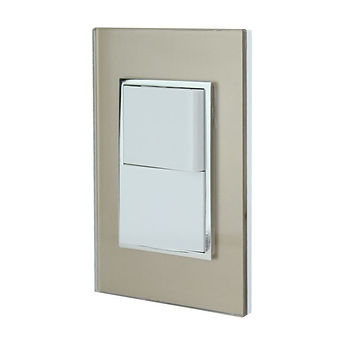 Apagador doble sencillo  carcasa de acrílico Champagne 4560