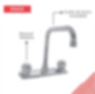 Mezcladora de cocina mates cuello alto cromada 03419