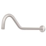 Brazo y chapeton tipo gancho para regadera, 50 cm satinado MOD. 44509